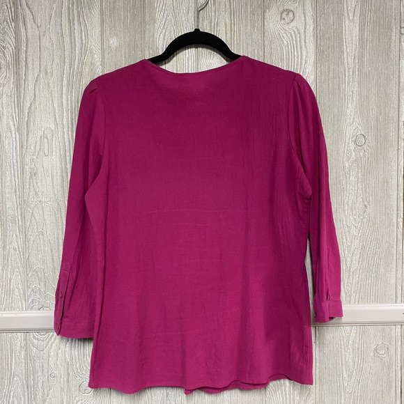 Magenta Banana Republic Factory 3/4 Sleeve Blouse EUS Size S - Picture 3 of 4